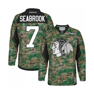 Reebok Chicago Blackhawks #7 Chris Chelios Authentic Camo Veterans Day Practice NHL Jersey
