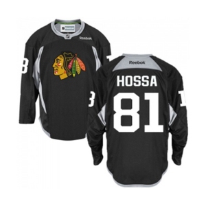 Reebok Chicago Blackhawks #81 Marian Hossa Authentic Black Practice NHL Jersey