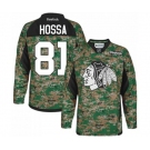 Reebok Chicago Blackhawks #81 Marian Hossa Premier Camo Veterans Day Practice NHL Jersey