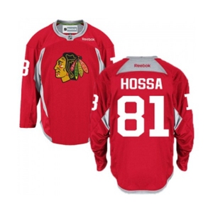 Reebok Chicago Blackhawks #81 Marian Hossa Premier Red Practice NHL Jersey
