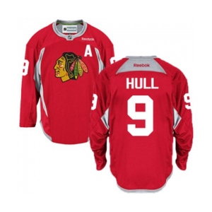 Reebok Chicago Blackhawks #9 Bobby Hull Authentic Red Practice NHL Jersey