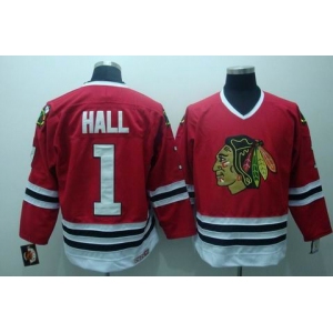 nhl chicago blackhawks #1 hall red ccm