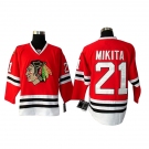 nhl chicago blackhawks #21 mikita red