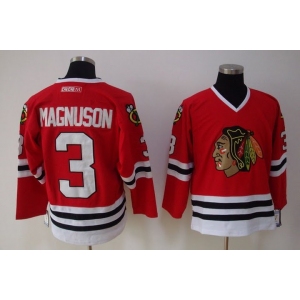 nhl chicago blackhawks #3 magnuson red ccm