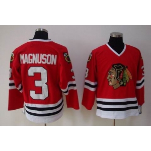 nhl chicago blackhawks #3 magnuson red