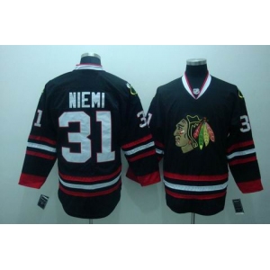 nhl chicago blackhawks #31 niemi  black