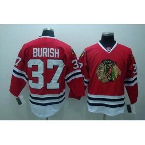 nhl chicago blackhawks #37 burish red