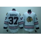 nhl chicago blackhawks #37 burish white