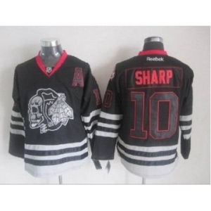nhl jerseys chicago blackhawks #10 sharp black ice[the skeleton head][patch A]