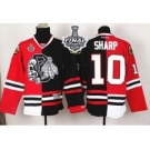 nhl jerseys chicago blackhawks #10 sharp black-red[split][the skeleton head][2015 stanley cup]