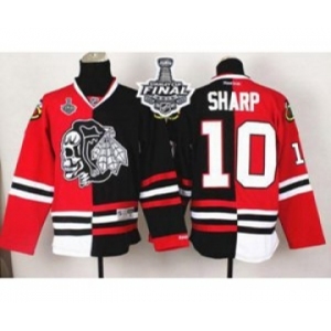nhl jerseys chicago blackhawks #10 sharp black-red[split][the skeleton head][2015 stanley cup]