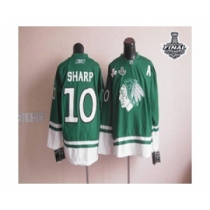 nhl jerseys chicago blackhawks #10 sharp green[2015 stanley cup][patch A]