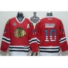 nhl jerseys chicago blackhawks #10 sharp red[national flag version][2015 stanley cup][patch A]