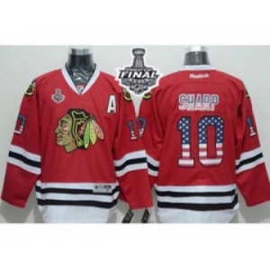 nhl jerseys chicago blackhawks #10 sharp red[national flag version][2015 stanley cup][patch A]