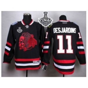 nhl jerseys chicago blackhawks #11 desjardins black[the skeleton head][desjardins][2015 stanley cup]