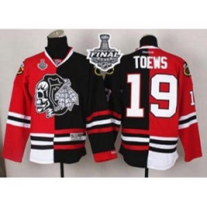 nhl jerseys chicago blackhawks #19 toews black-red-1[split][the skeleton head][2015 stanley cup]