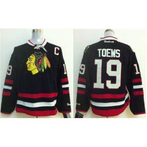 nhl jerseys chicago blackhawks #19 toews black[2014 new stadium][patch C]