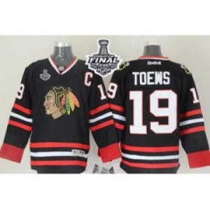 nhl jerseys chicago blackhawks #19 toews black[2015 stanley cup][patch C]