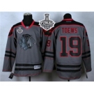 nhl jerseys chicago blackhawks #19 toews grey[2015 stanley cup][patch C]
