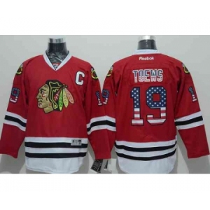 nhl jerseys chicago blackhawks #19 toews red[patch C][national flag version]