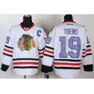 nhl jerseys chicago blackhawks #19 toews white[number purple][patch C]