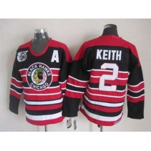 nhl jerseys chicago blackhawks #2 keith black-red[75th][patch A]