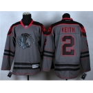 nhl jerseys chicago blackhawks #2 keith grey[charcoal cross check]