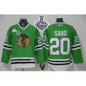 nhl jerseys chicago blackhawks #20 saad green[2015 stanley cup]
