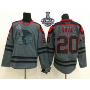 nhl jerseys chicago blackhawks #20 saad grey[2015 stanley cup]