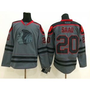 nhl jerseys chicago blackhawks #20 saad grey[charcoal cross check]