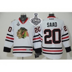 nhl jerseys chicago blackhawks #20 saad white[2015 stanley cup]