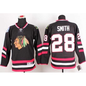 nhl jerseys chicago blackhawks #28 smith black[2014 new stadium]