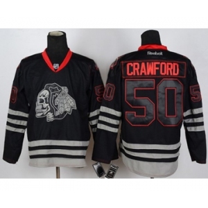 nhl jerseys chicago blackhawks #50 crawford black ice[the skeleton head]