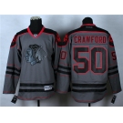nhl jerseys chicago blackhawks #50 crawford grey [charcoal cross check]