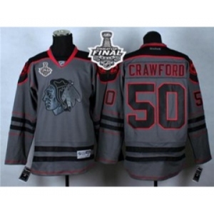 nhl jerseys chicago blackhawks #50 crawford grey[2015 stanley cup]