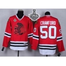 nhl jerseys chicago blackhawks #50 crawford red-1[the skeleton head][2015 stanley cup]