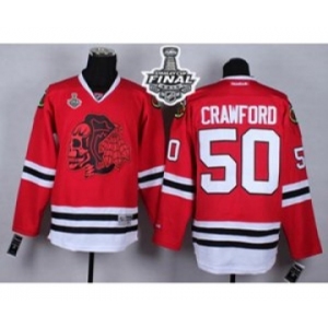 nhl jerseys chicago blackhawks #50 crawford red-1[the skeleton head][2015 stanley cup]