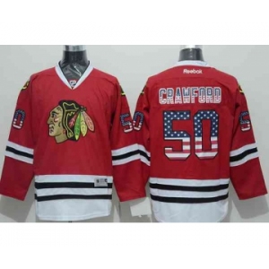 nhl jerseys chicago blackhawks #50 crawford red[national flag version]