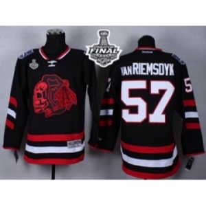 nhl jerseys chicago blackhawks #57 van riemsdyk black-1[the skeleton head][2015 stanley cup]