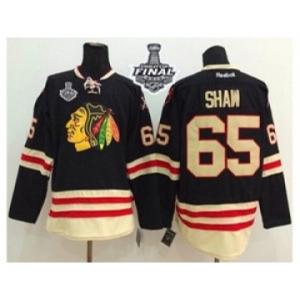 nhl jerseys chicago blackhawks #65 shaw black[2015 winter classic][2015 stanley cup]
