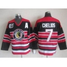 nhl jerseys chicago blackhawks #7 chelios black-red[75th][patch A]