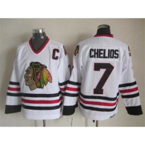 nhl jerseys chicago blackhawks #7 chelios white[patch C][chelios]