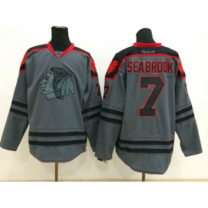nhl jerseys chicago blackhawks #7 seabrook grey[charcoal cross check]