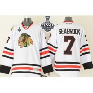 nhl jerseys chicago blackhawks #7 seabrook white[2015 stanley cup]