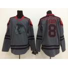 nhl jerseys chicago blackhawks #8 leddy grey[charcoal cross check]
