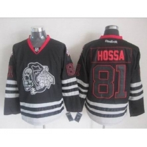 nhl jerseys chicago blackhawks #81 hossa black ice[the skeleton head]