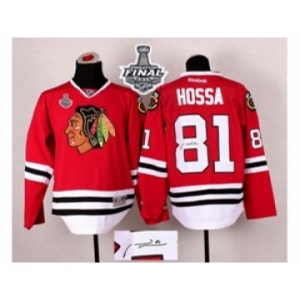 nhl jerseys chicago blackhawks #81 hossa red Autographed[2015 stanley cup]