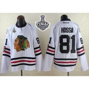 nhl jerseys chicago blackhawks #81 hossa white[2015 winter classic][2015 stanley cup]