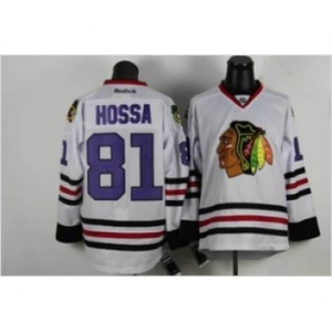 nhl jerseys chicago blackhawks #81 hossa white[number purple]