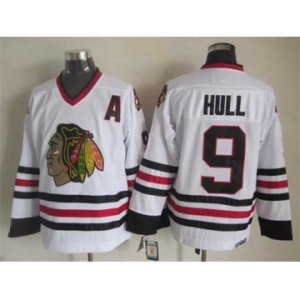 nhl jerseys chicago blackhawks #9 hull white[patch A]